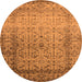 Round Oriental Orange Industrial Rug, urb2092org