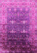 Machine Washable Oriental Pink Industrial Rug, wshurb2093pnk