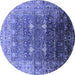 Round Oriental Blue Industrial Rug, urb2093blu