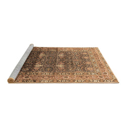Sideview of Machine Washable Oriental Brown Industrial Rug, wshurb2093brn