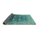 Sideview of Oriental Turquoise Industrial Rug, urb2093turq