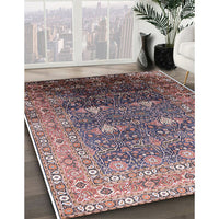 Mid-Century Modern Maroon Purple Oriental Rug, urb2093