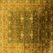 Square Oriental Yellow Industrial Rug, urb2093yw