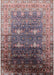 Mid-Century Modern Maroon Purple Oriental Rug, urb2093