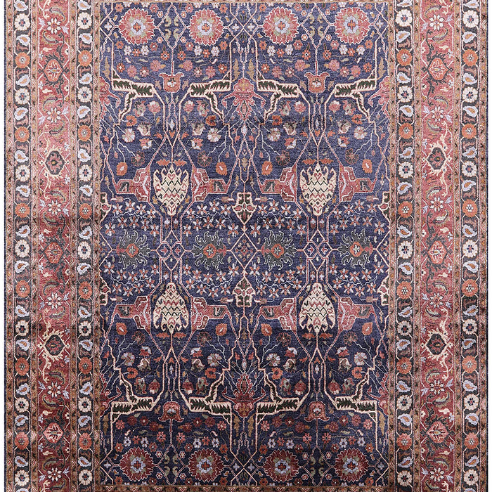 Mid-Century Modern Maroon Purple Oriental Rug, urb2093