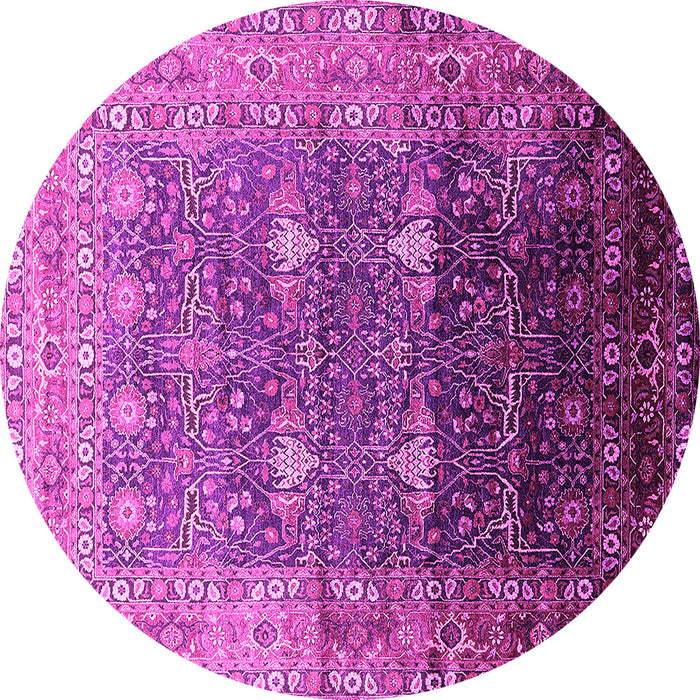 Round Oriental Pink Industrial Rug, urb2093pnk