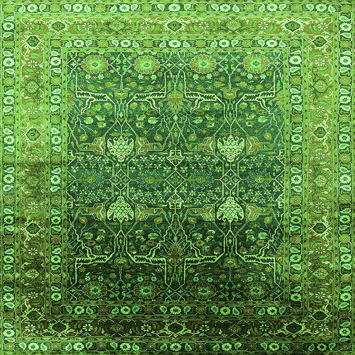 Square Oriental Green Industrial Rug, urb2093grn