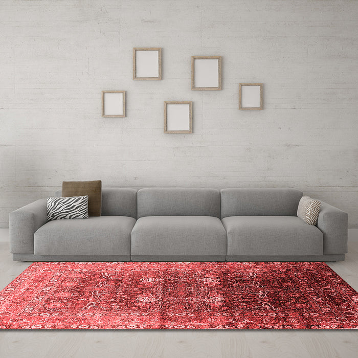Industrial Red Washable Rugs