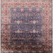 Square Mid-Century Modern Maroon Purple Oriental Rug, urb2093