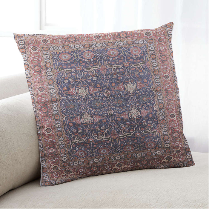 Lifestyle Image of Mid-Century Modern Urban Square Velvet Maroon Purple Throw Pillow, 18 inch by 18 inch, pwurb2093