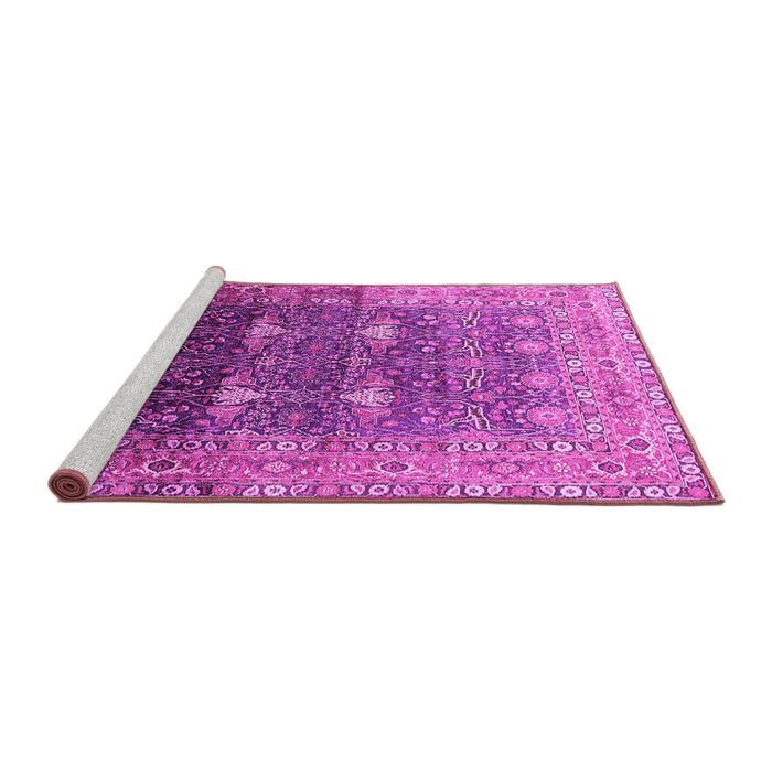 Sideview of Machine Washable Oriental Pink Industrial Rug, wshurb2093pnk