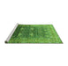 Sideview of Machine Washable Oriental Green Industrial Area Rugs, wshurb2093grn