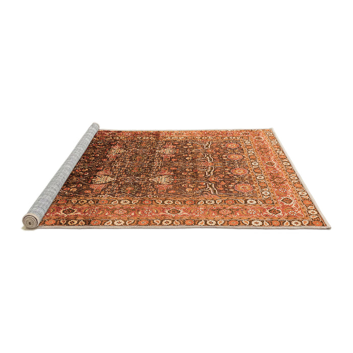 Sideview of Machine Washable Oriental Orange Industrial Area Rugs, wshurb2093org