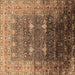 Square Oriental Brown Industrial Rug, urb2093brn