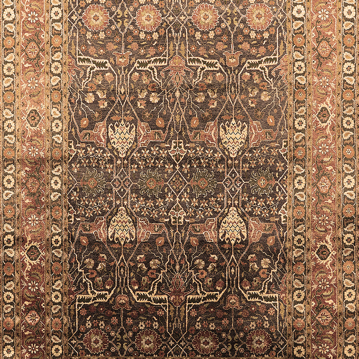 Machine Washable Oriental Brown Industrial Rug, wshurb2093brn