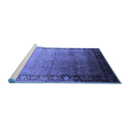 Sideview of Machine Washable Oriental Blue Industrial Rug, wshurb2094blu