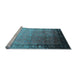 Sideview of Machine Washable Oriental Light Blue Industrial Rug, wshurb2094lblu