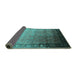 Sideview of Oriental Turquoise Industrial Rug, urb2094turq