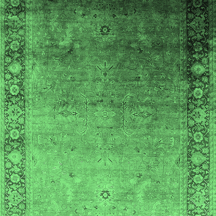 Machine Washable Oriental Emerald Green Industrial Area Rugs, wshurb2094emgrn
