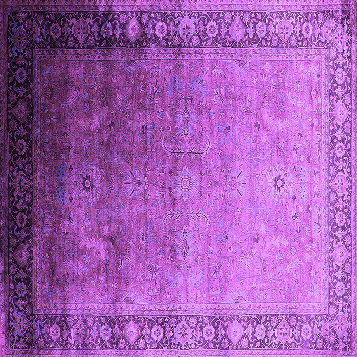 Square Machine Washable Oriental Purple Industrial Area Rugs, wshurb2094pur