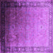 Square Machine Washable Oriental Purple Industrial Area Rugs, wshurb2094pur