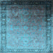 Square Oriental Light Blue Industrial Rug, urb2094lblu