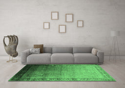 Machine Washable Oriental Emerald Green Industrial Area Rugs in a Living Room,, wshurb2094emgrn