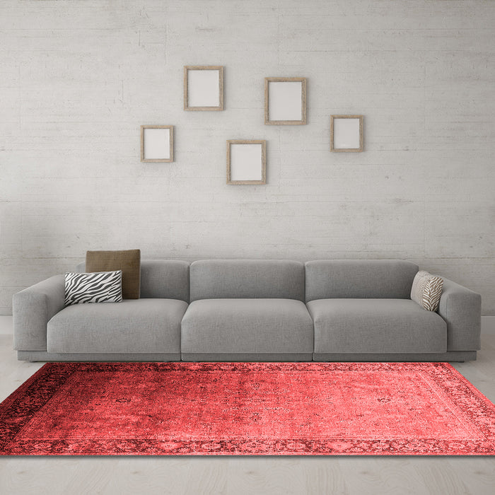 Industrial Red Washable Rugs