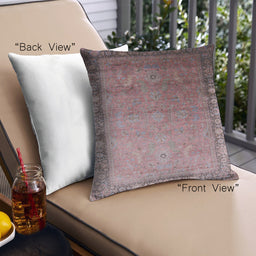 Front View of Mid-Century Modern Urban Square Chestnut Brown Throw Pillow, 18 inch by 18 inch, pwurb2094