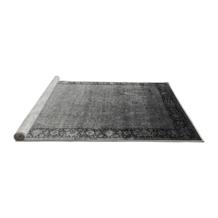 Sideview of Machine Washable Oriental Gray Industrial Rug, wshurb2094gry