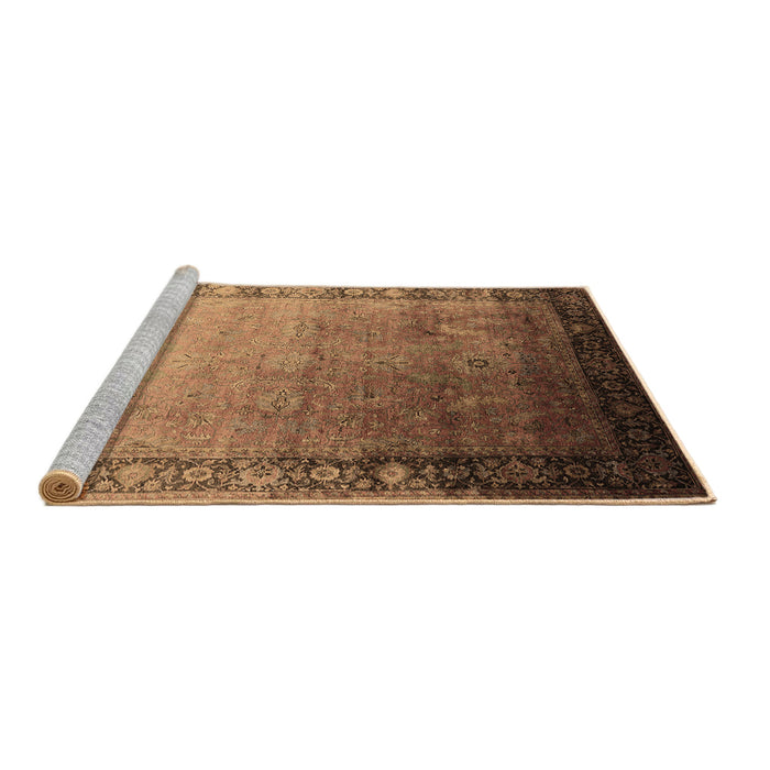 Sideview of Machine Washable Oriental Brown Industrial Rug, wshurb2094brn
