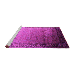 Sideview of Machine Washable Oriental Pink Industrial Rug, wshurb2094pnk