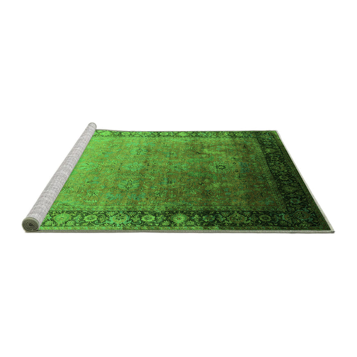 Sideview of Machine Washable Oriental Green Industrial Area Rugs, wshurb2094grn
