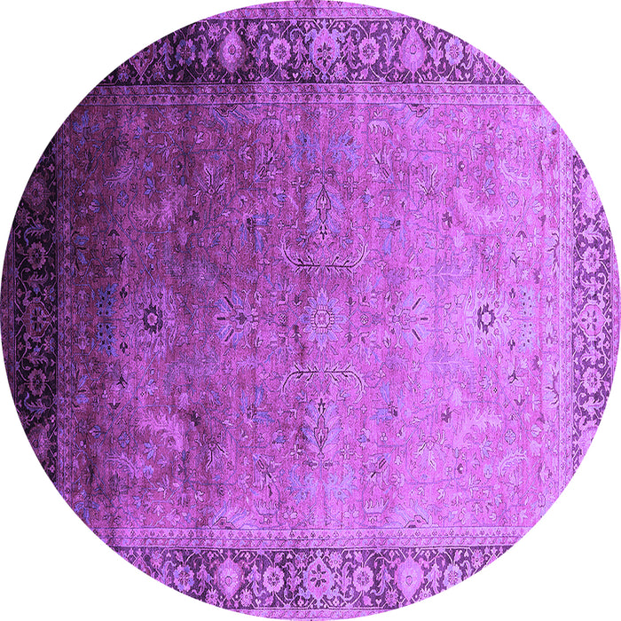 Round Oriental Purple Industrial Rug, urb2094pur