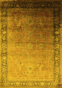 Oriental Yellow Industrial Rug, urb2094yw