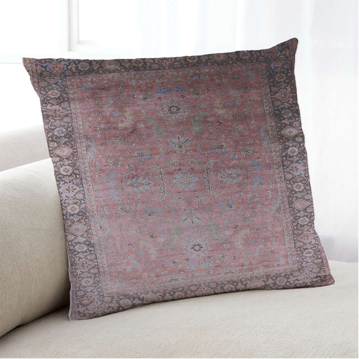 Lifestyle Image of Mid-Century Modern Urban Square Chestnut Brown Throw Pillow, 18 inch by 18 inch, pwurb2094
