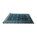 Sideview of Machine Washable Oriental Light Blue Industrial Rug, wshurb2095lblu