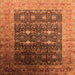 Square Oriental Orange Industrial Rug, urb2095org