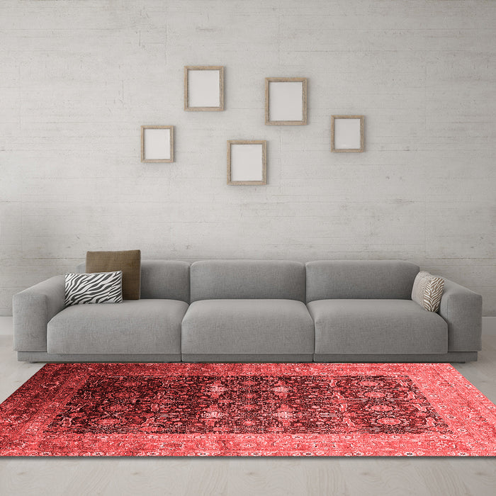 Industrial Red Washable Rugs