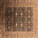 Square Oriental Brown Industrial Rug, urb2095brn