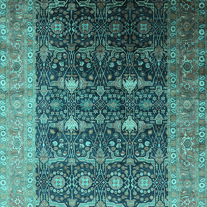 Machine Washable Oriental Turquoise Industrial Area Rugs, wshurb2095turq