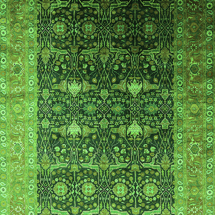 Machine Washable Oriental Green Industrial Area Rugs, wshurb2095grn
