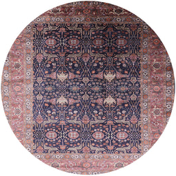 Round Machine Washable Industrial Modern Purple Rug, wshurb2095