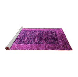 Sideview of Machine Washable Oriental Pink Industrial Rug, wshurb2095pnk