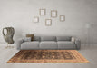 Machine Washable Oriental Brown Industrial Rug in a Living Room,, wshurb2095brn