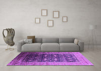 Machine Washable Oriental Purple Industrial Rug, wshurb2095pur