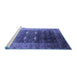 Sideview of Machine Washable Oriental Blue Industrial Rug, wshurb2095blu