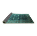 Sideview of Oriental Turquoise Industrial Rug, urb2095turq