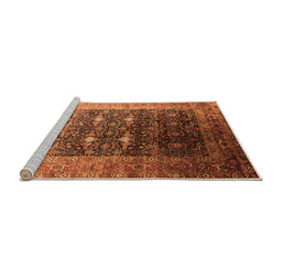 Sideview of Machine Washable Oriental Orange Industrial Area Rugs, wshurb2095org