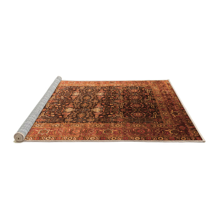 Sideview of Machine Washable Oriental Orange Industrial Area Rugs, wshurb2095org